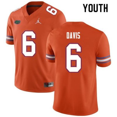 Youth Florida Gators #6 Shawn Davis NCAA Nike Orange Authentic Stitched College Football Jersey NLV7262YN